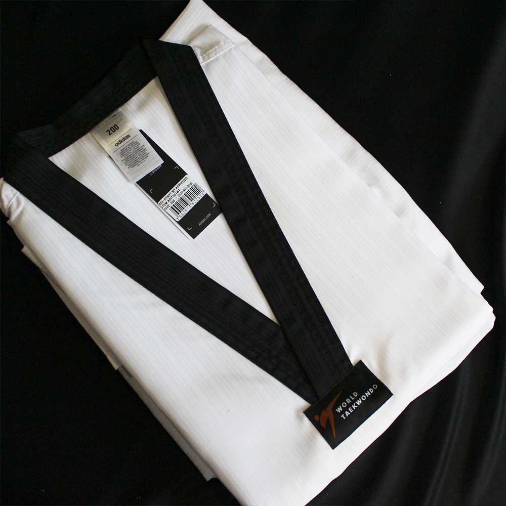 Uniforme Adi-Start Taekwondo Cuello Negro